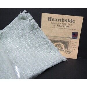 Hearthside Homespun Table Runner "17 x " 90 Pastel Green w/Fringe Made in USA